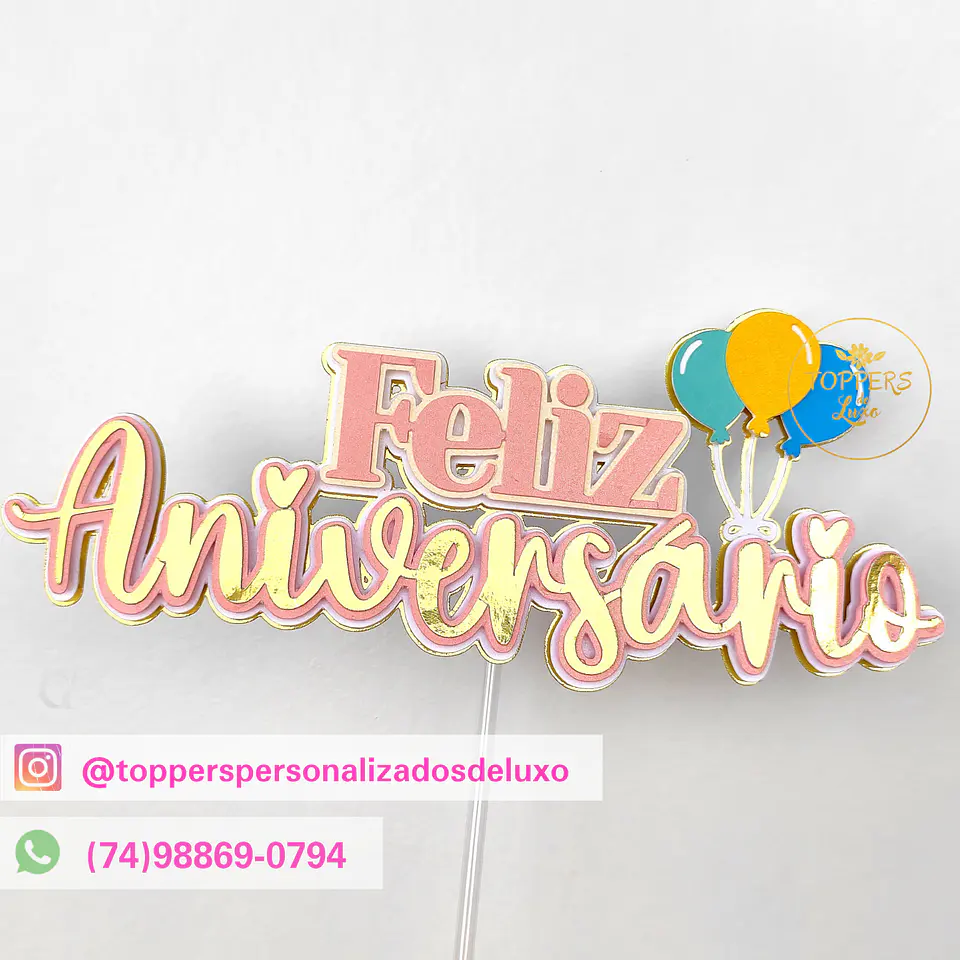 Arquivo de Corte Topo de Bolo Feliz Aniversário 8 1