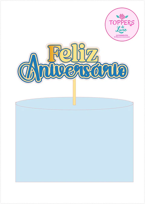 Arquivo de Corte Topo de Bolo Feliz Aniversário 46