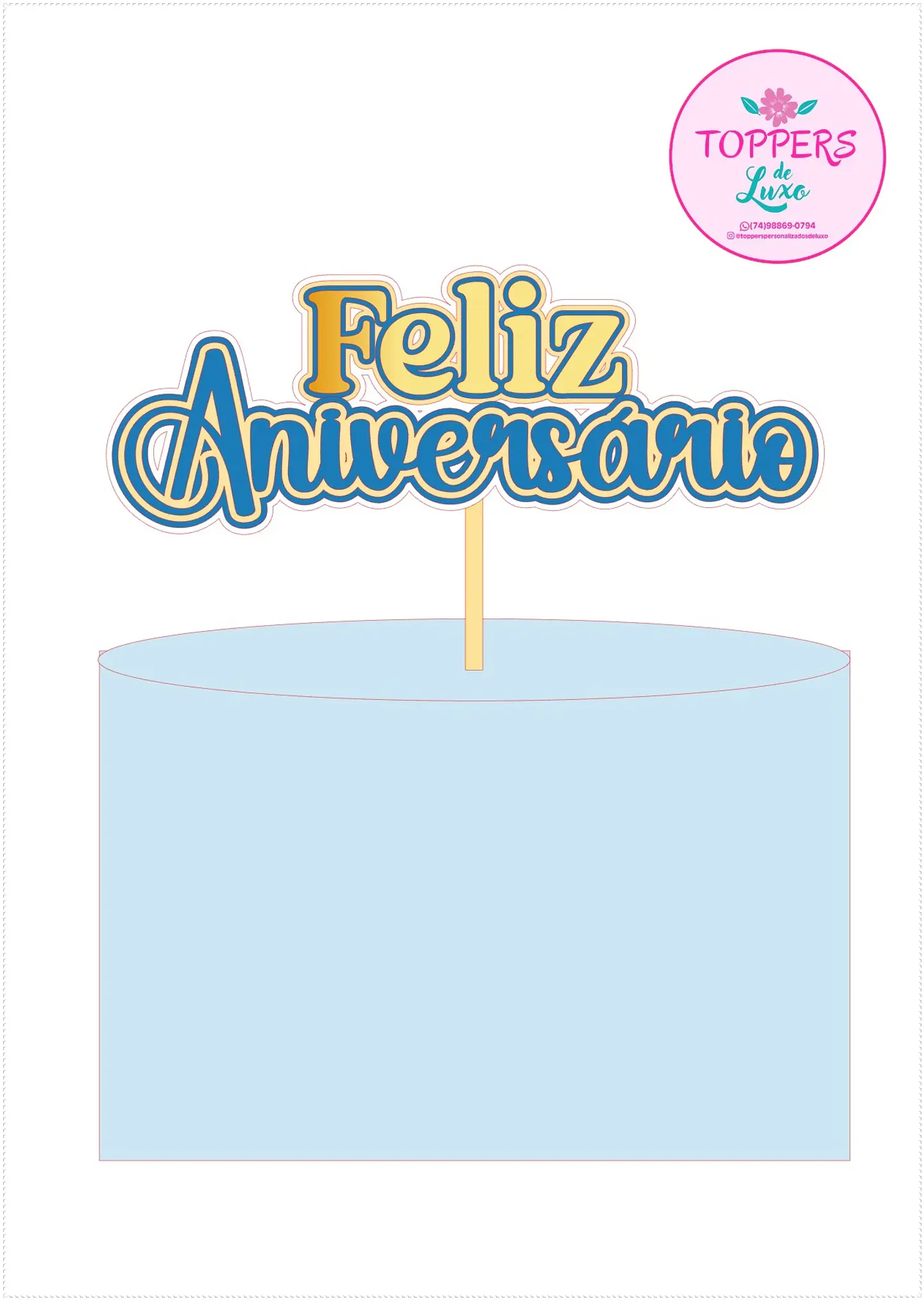 Arquivo de Corte Topo de Bolo Feliz Aniversário 46 1