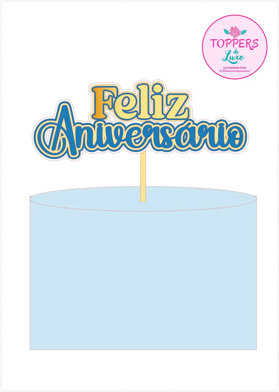 Arquivo de Corte Topo de Bolo Feliz Aniversário 46 1