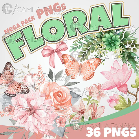 Kit Digital Floral Aquarela 74