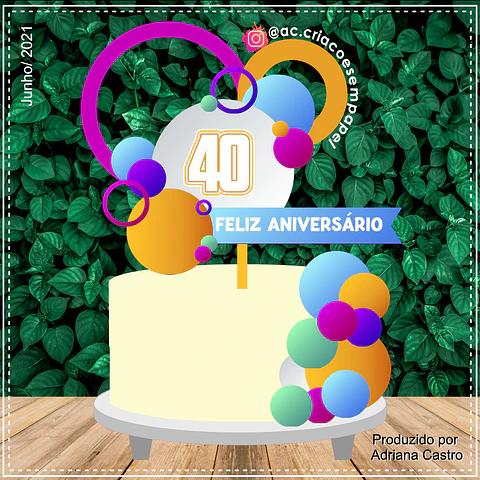 Arquivo de Corte Topo de Bolo Feliz Aniversário 26