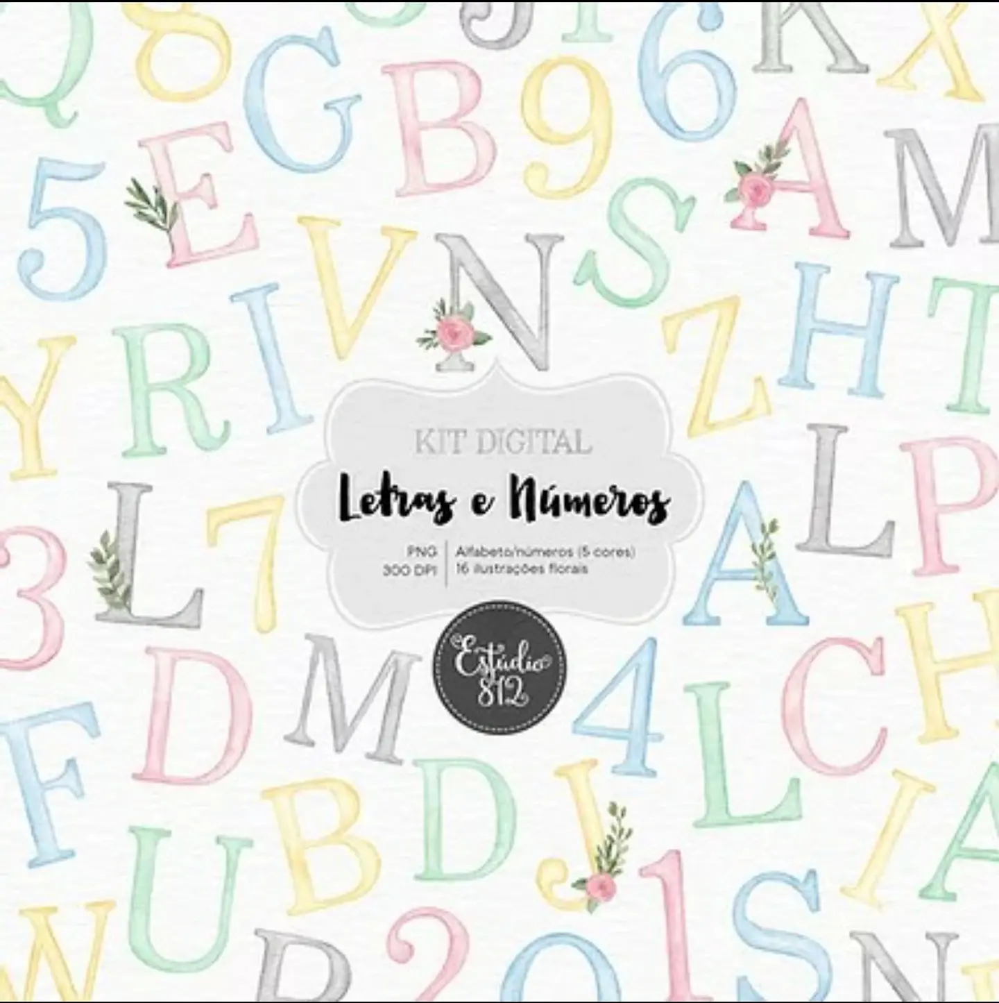 Kit Digital Letras e Números 54 1