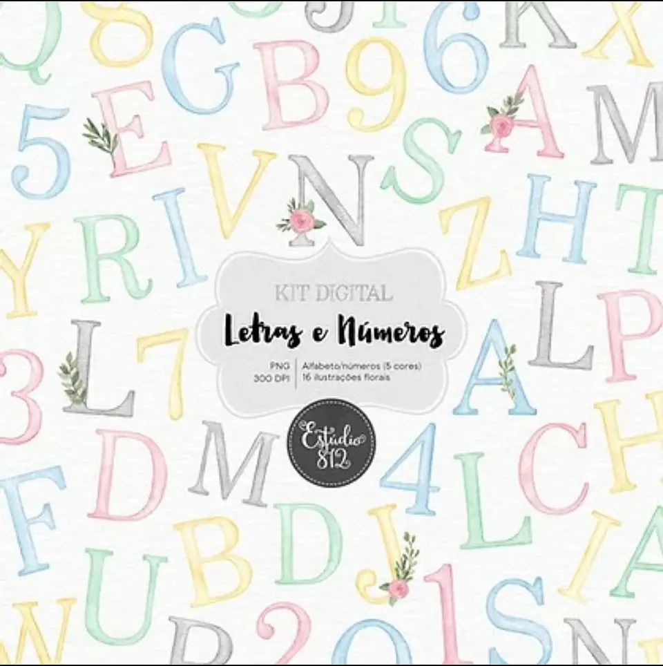 Kit Digital Letras e Números 54 1