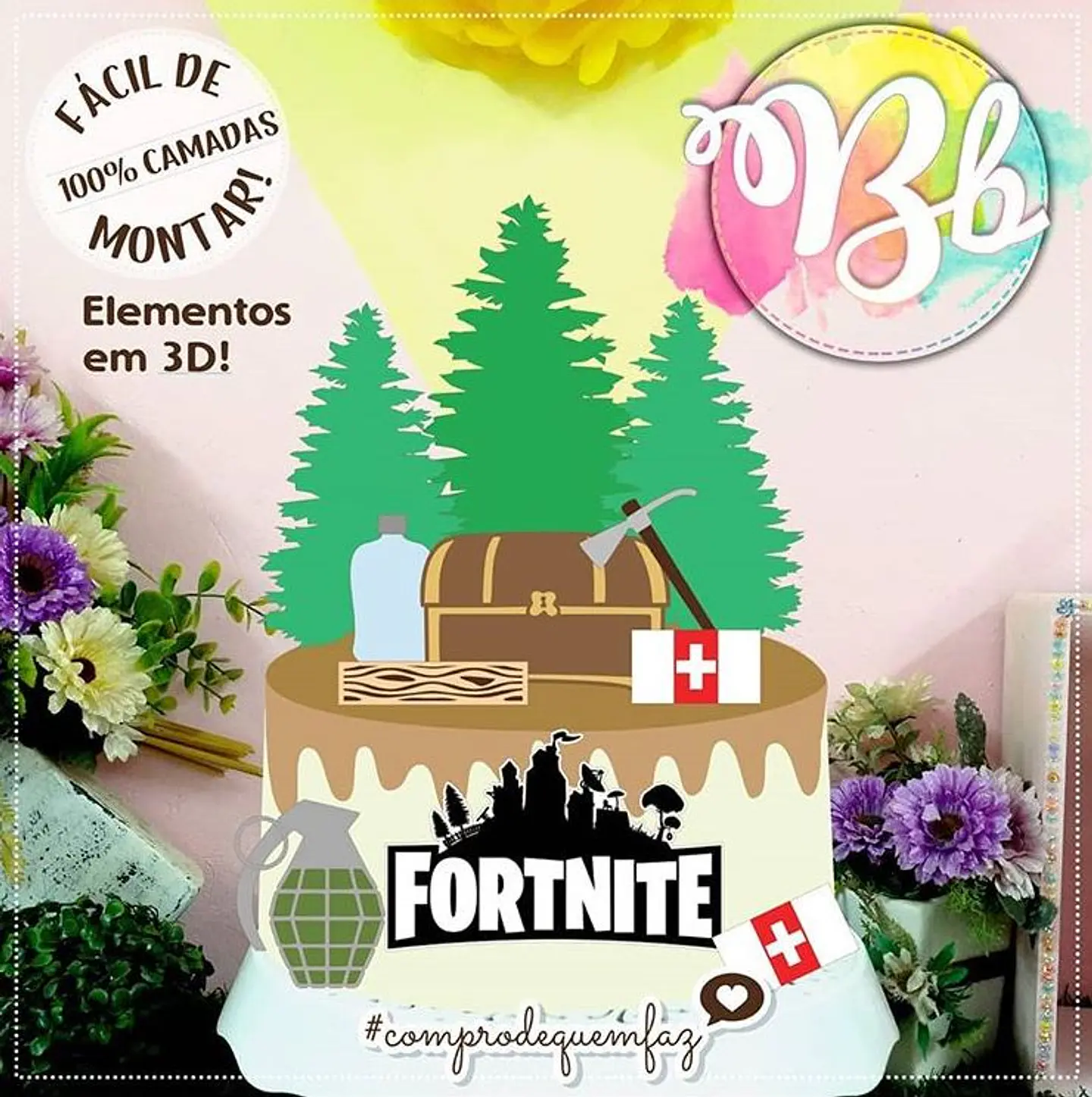 Arquivo de Corte Topo de Bolo Fortnite 6 1