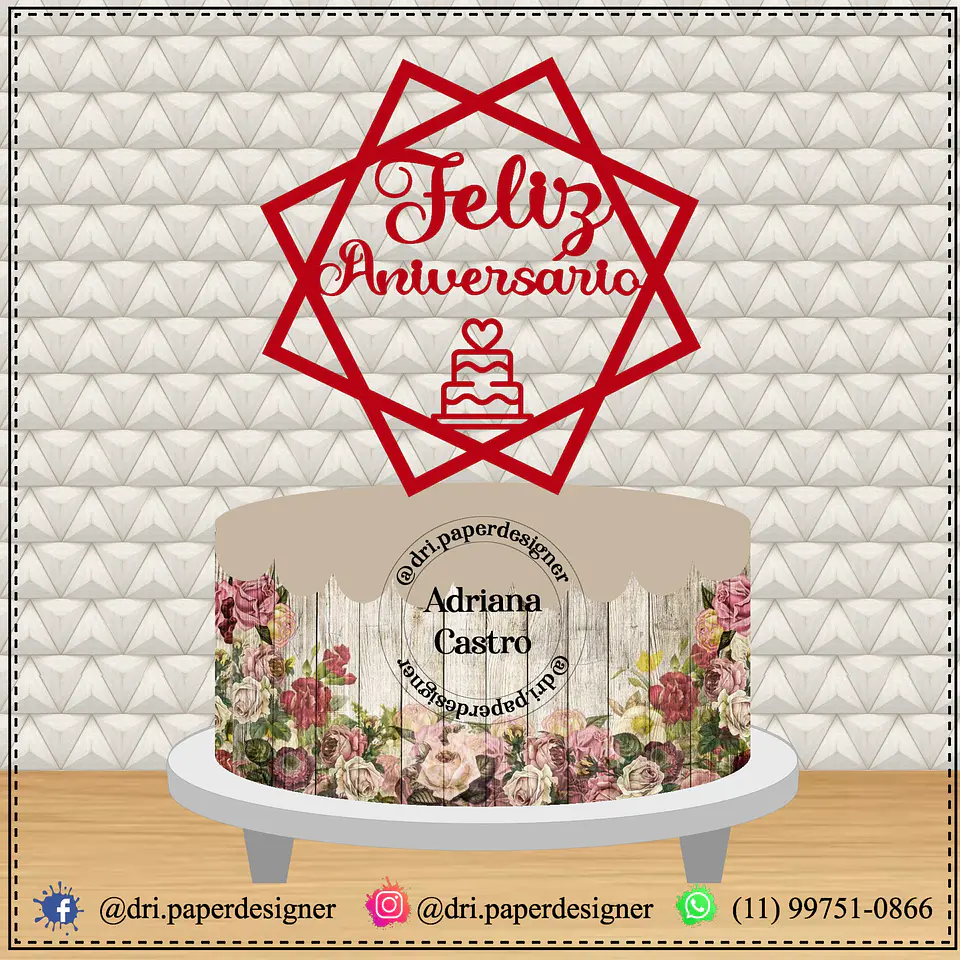 Arquivo de Corte Topo de Bolo Feliz Aniversário 18 1