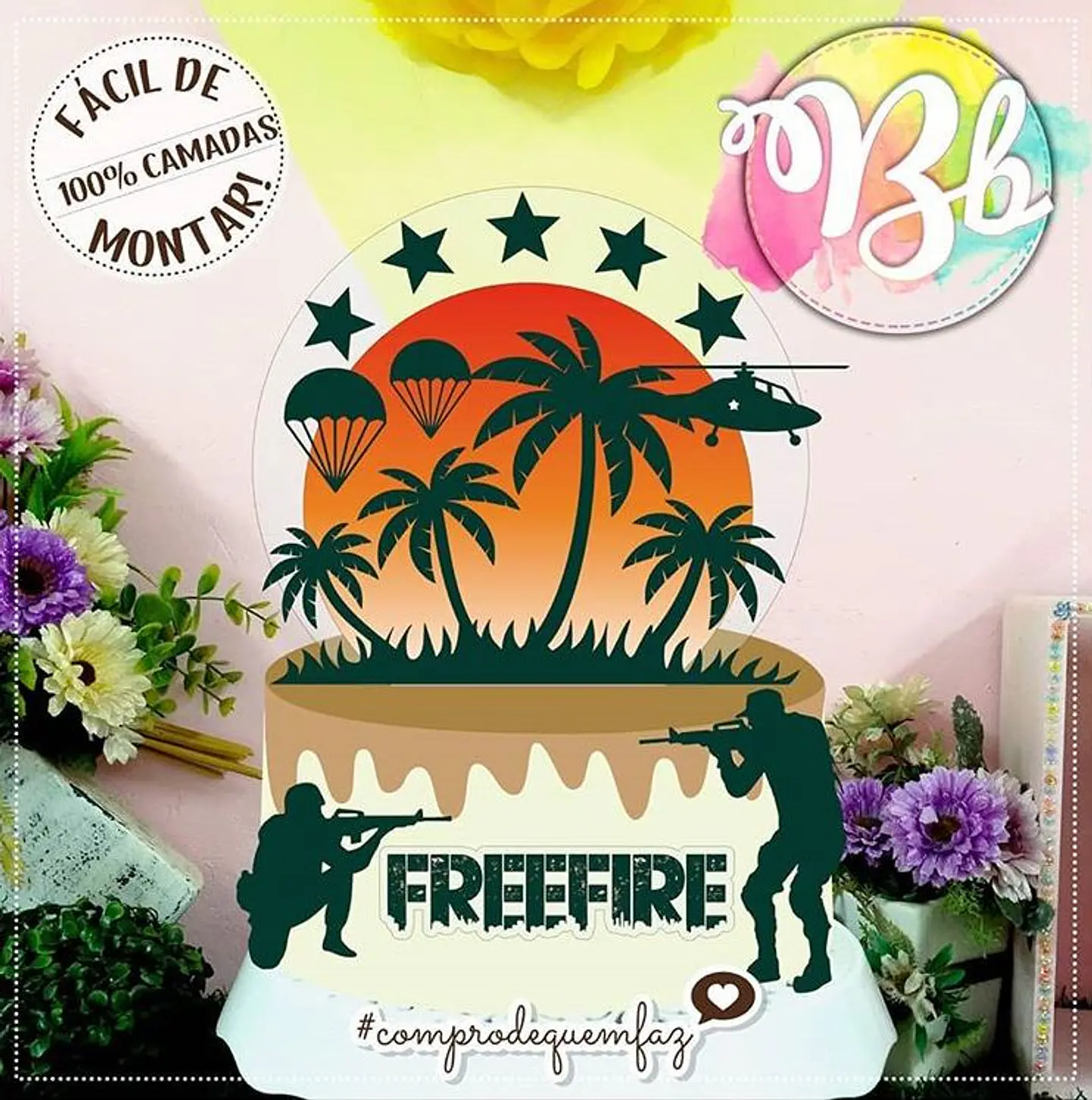Arquivo de Corte Topo de Bolo Free Fire 6 1