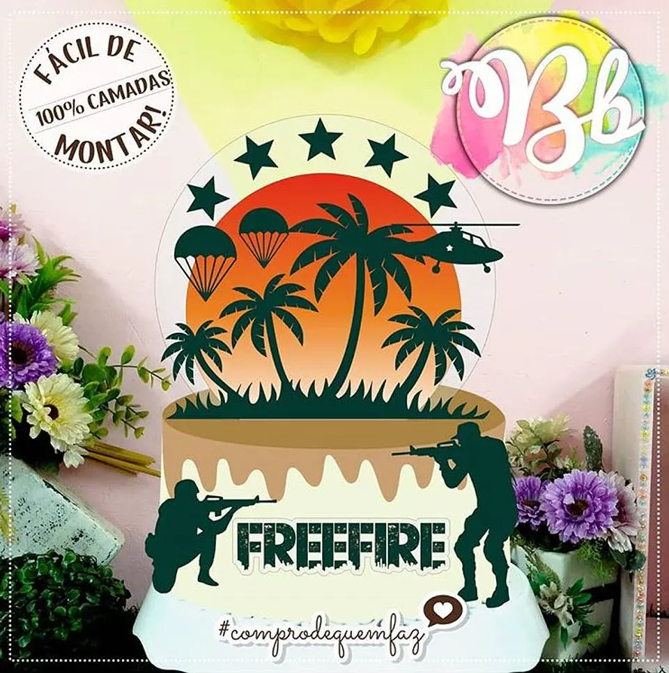 Arquivo de Corte Topo de Bolo Free Fire 6 1