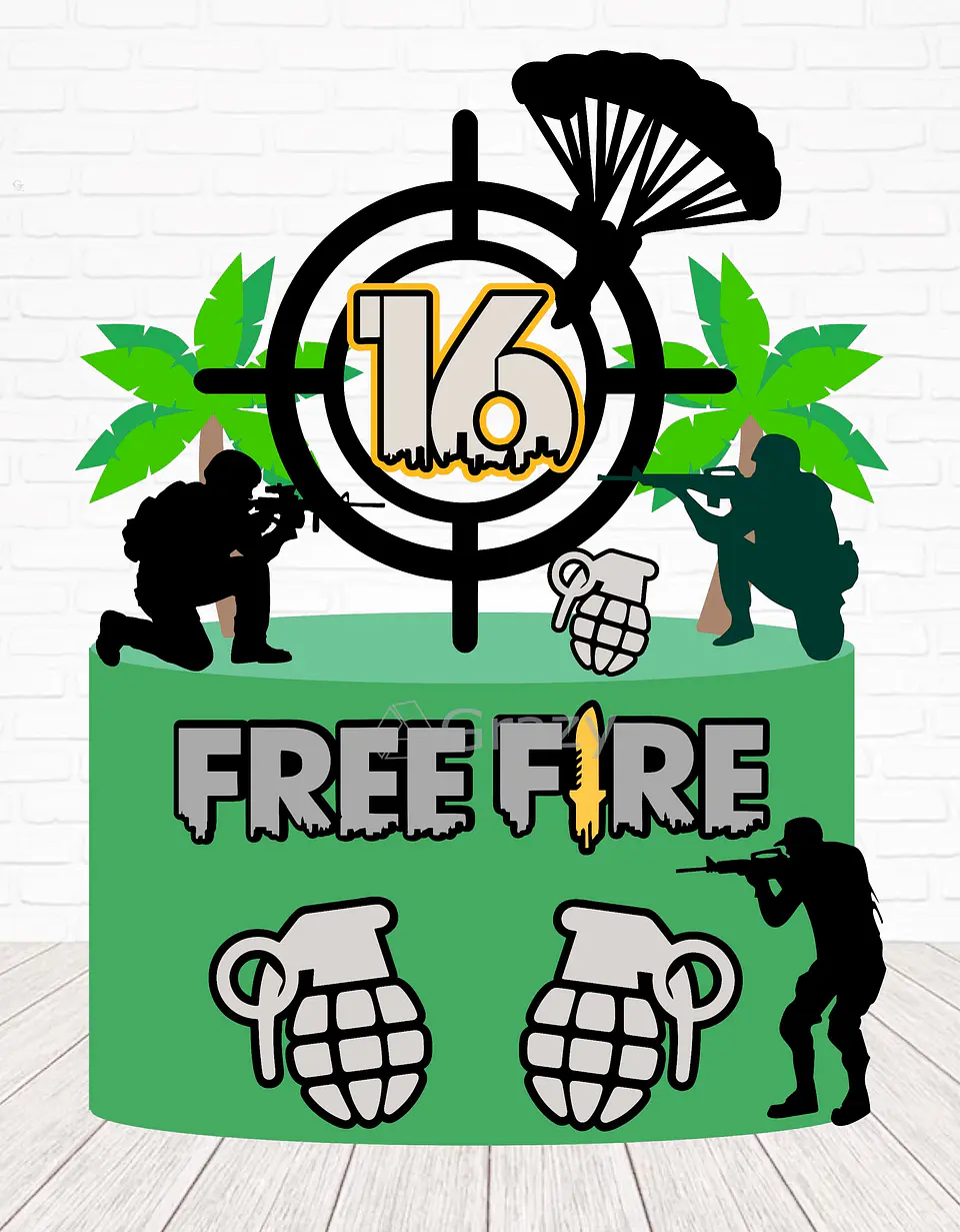 Arquivo de Corte Topo de Bolo Free Fire 3 1