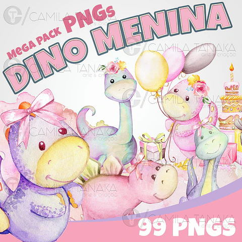 Kit Digital Dino Menina 32