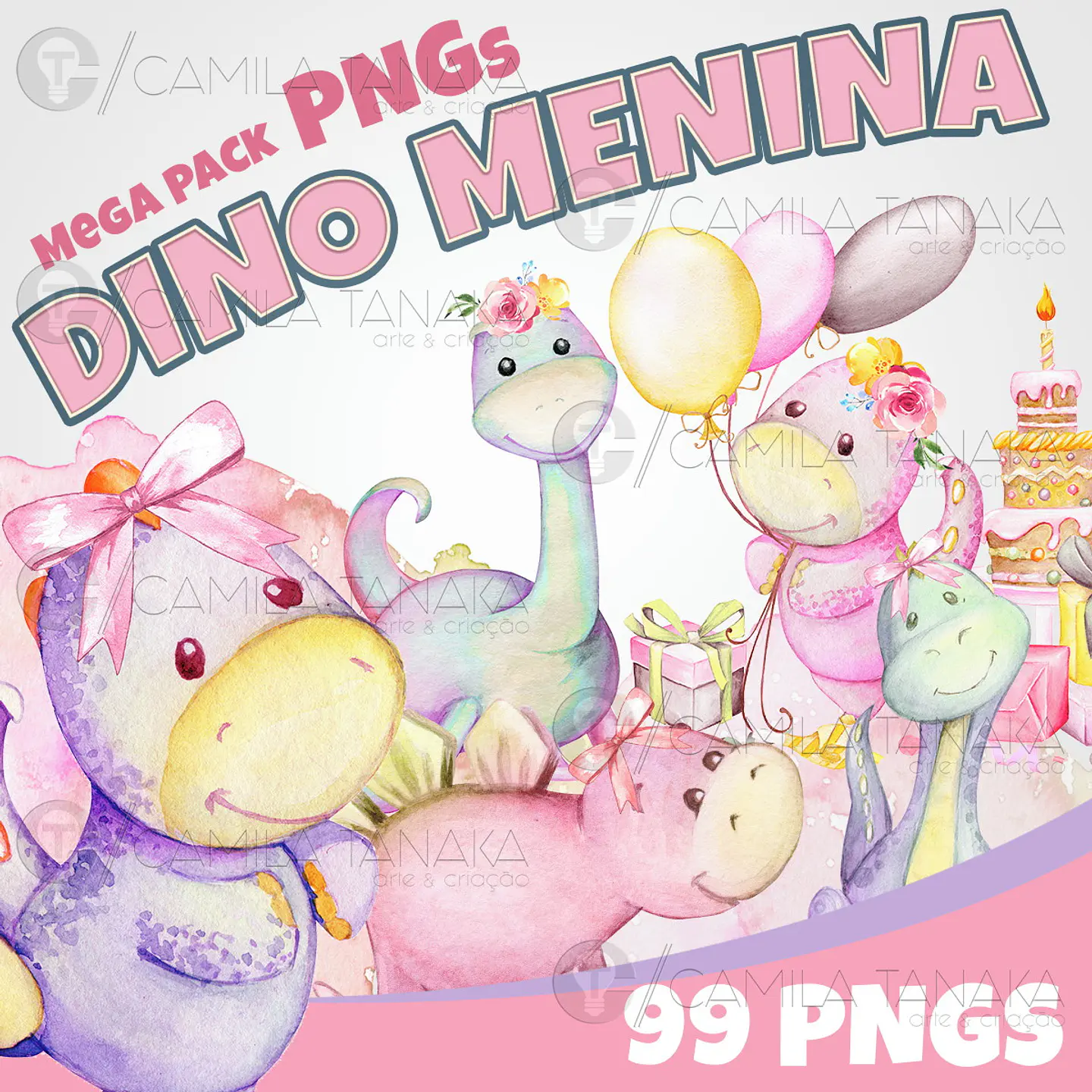 Kit Digital Dino Menina 32 1
