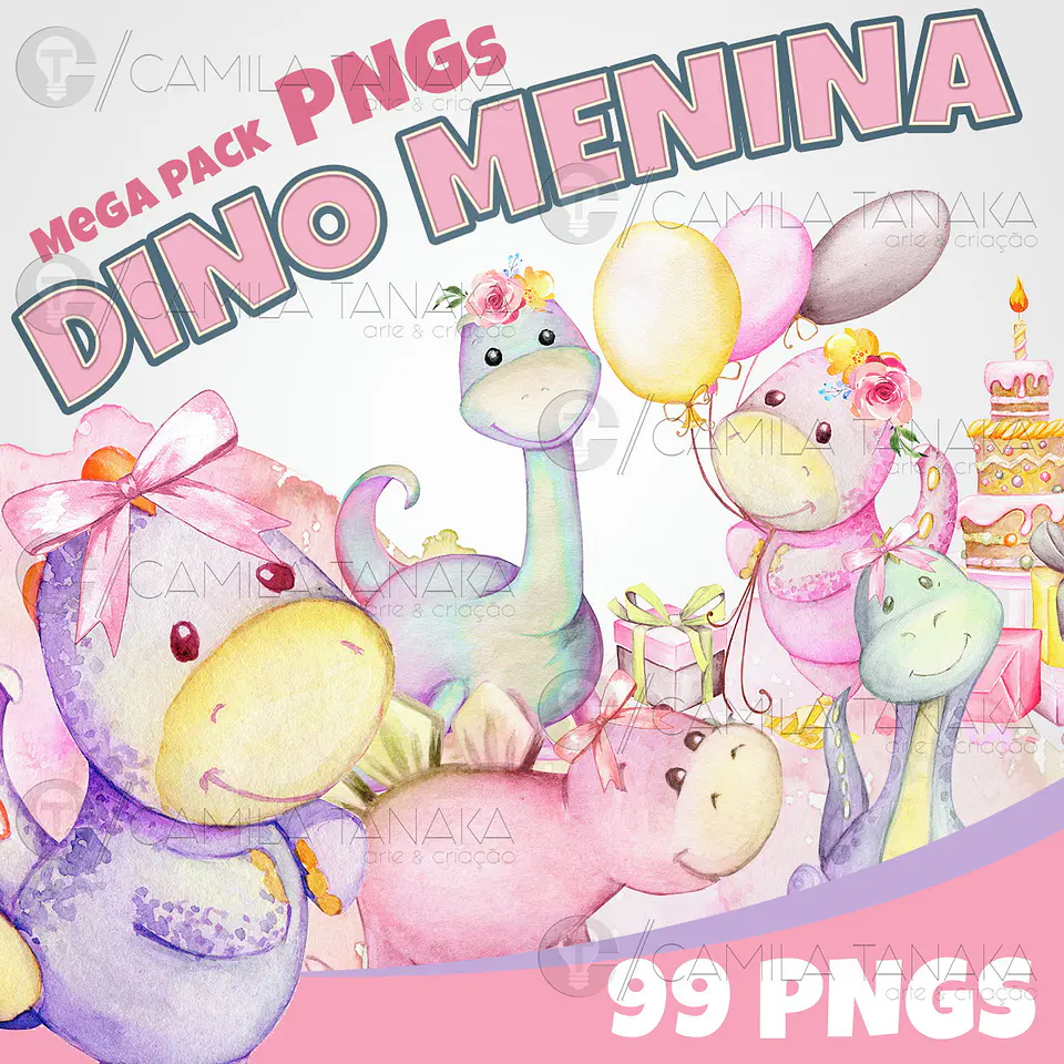 Kit Digital Dino Menina 32 1