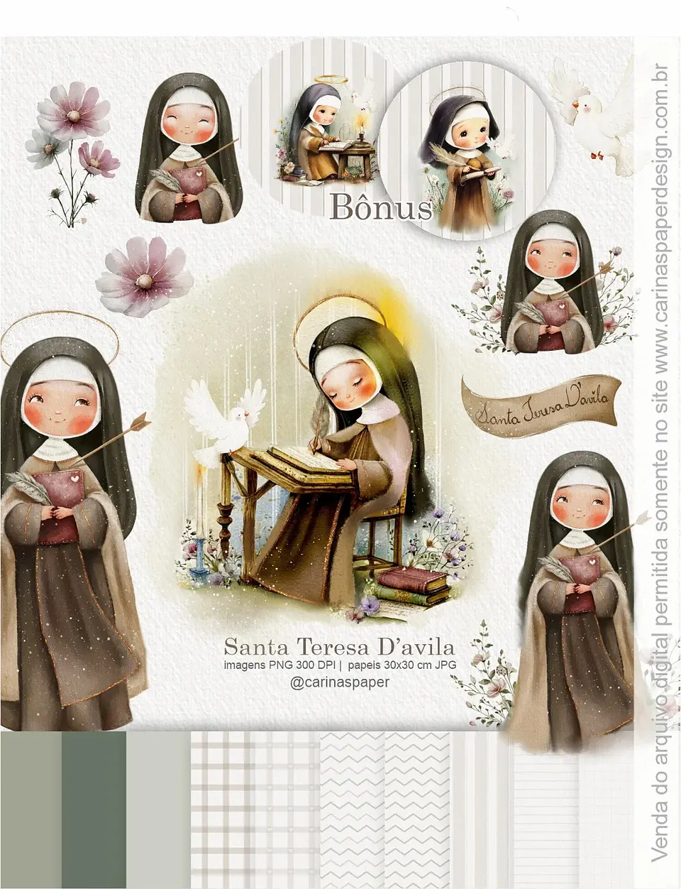Kit Digital Mini Kit Digital Ilustrações Santa Teresa Dávila + Arte Pronta Encadernação 75 1