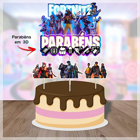 Arquivo de Corte Topo de Bolo Fortnite 4