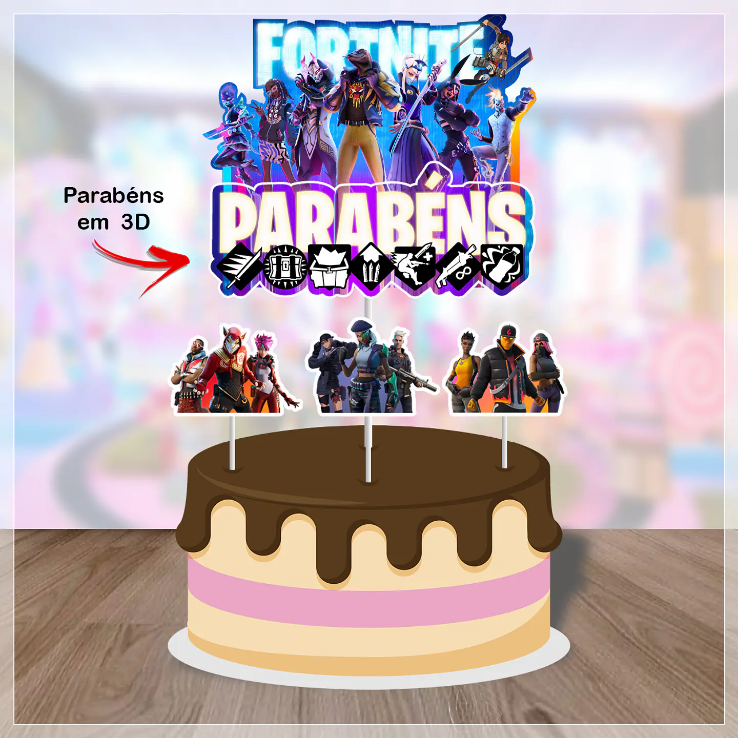 Arquivo de Corte Topo de Bolo Fortnite 4 1