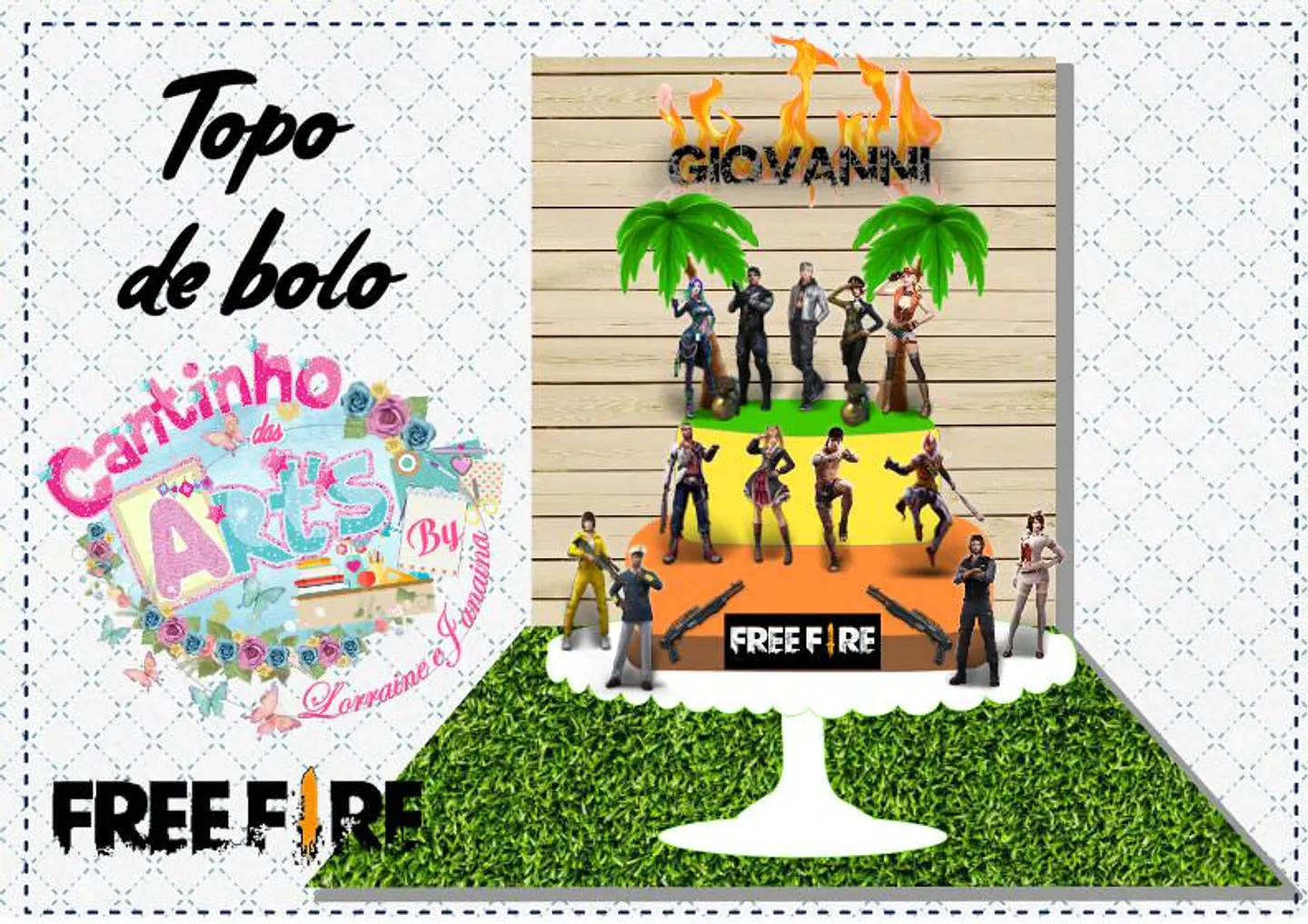 Arquivo de Corte Topo de Bolo Free Fire 10 1