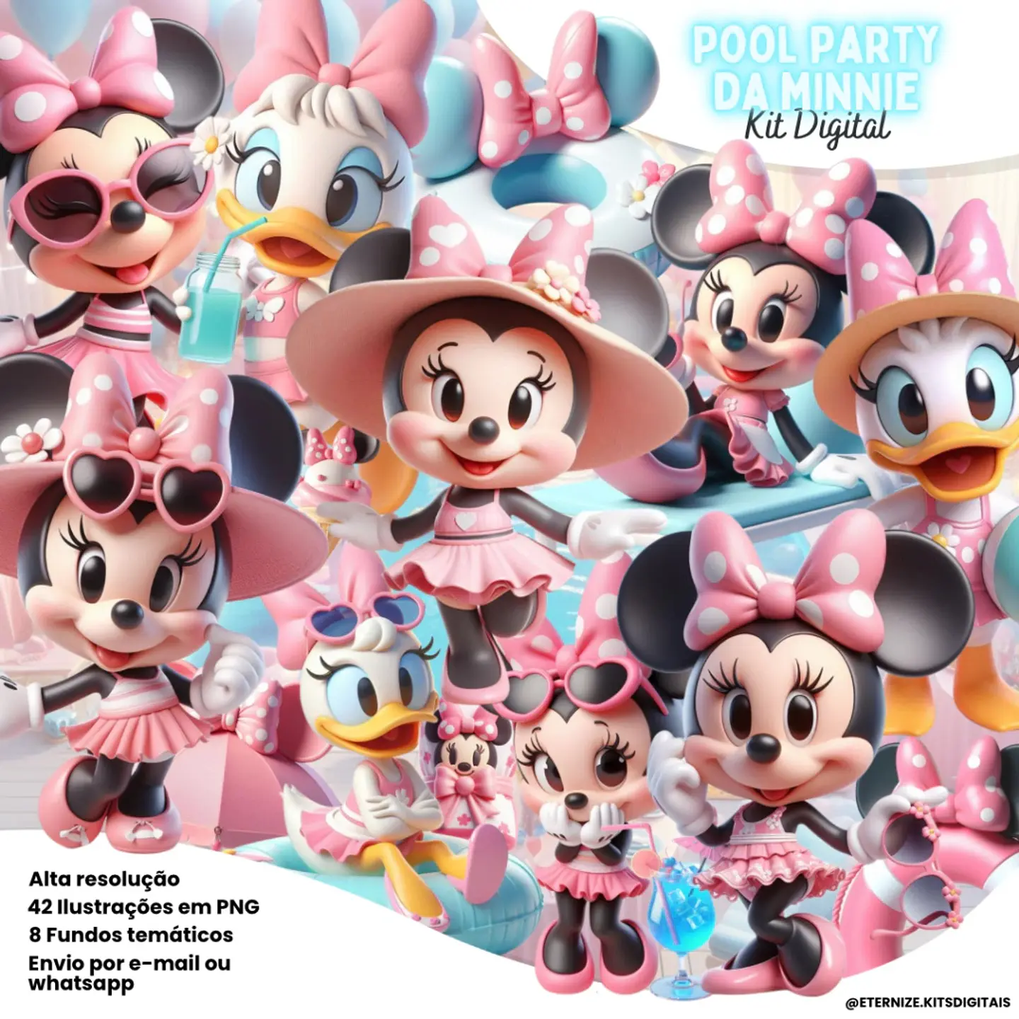 Kit Digital Pool Party da Minnie 86 1
