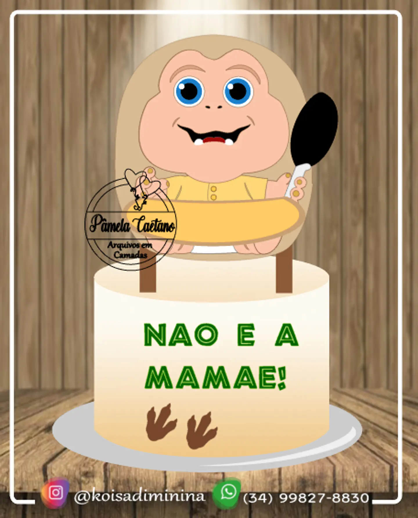 Arquivo de Corte Topo de Bolo Família Dinossauros 1 1