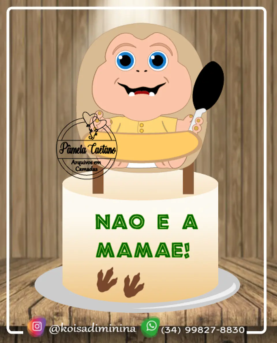 Arquivo de Corte Topo de Bolo Família Dinossauros 1 1