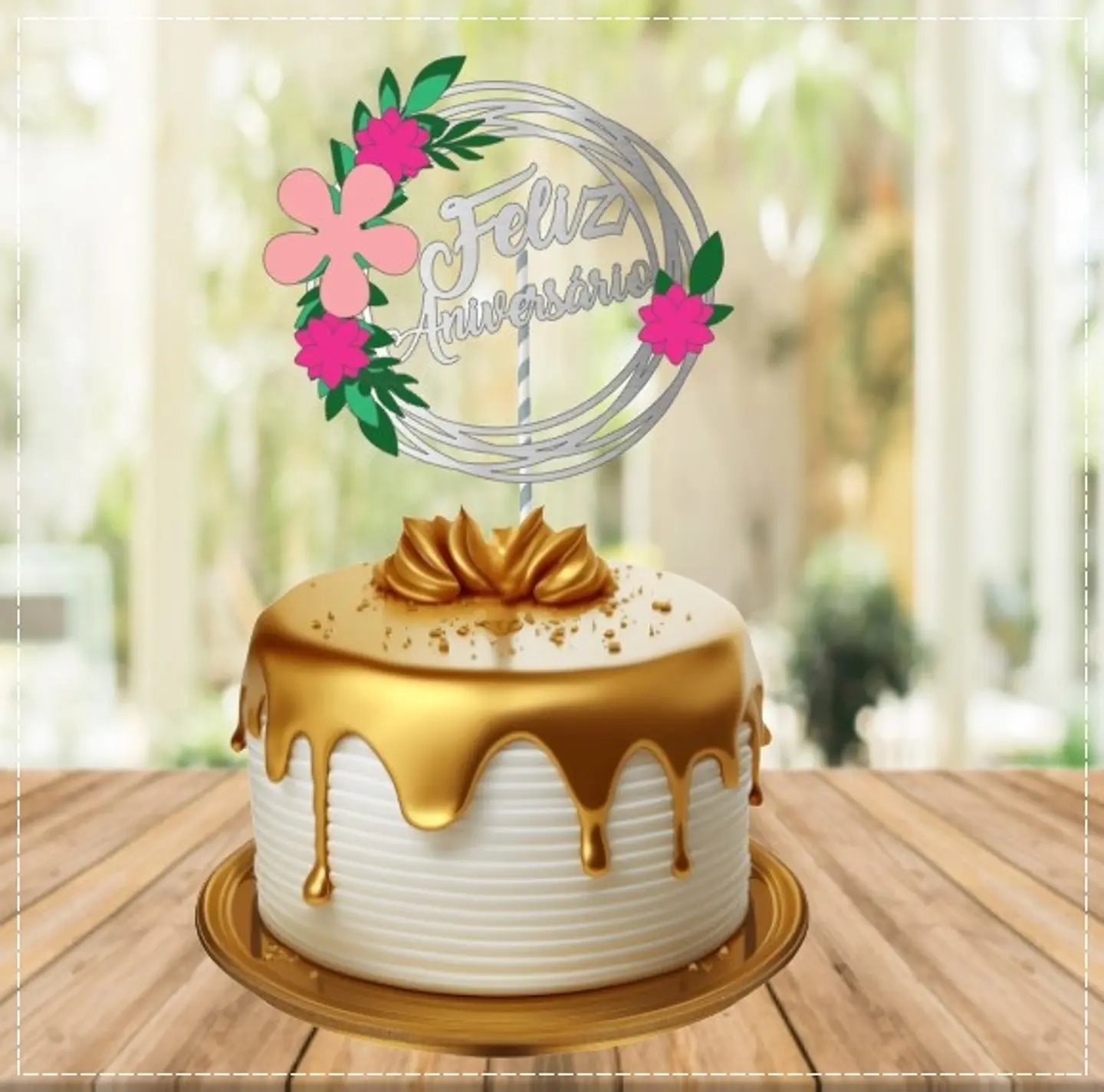 Arquivo de Corte Topo de Bolo Feliz Aniversário 50 1