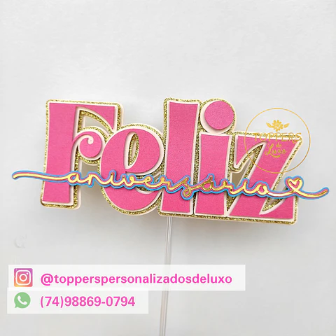 Arquivo de Corte Topo de Bolo Feliz Aniversário 10