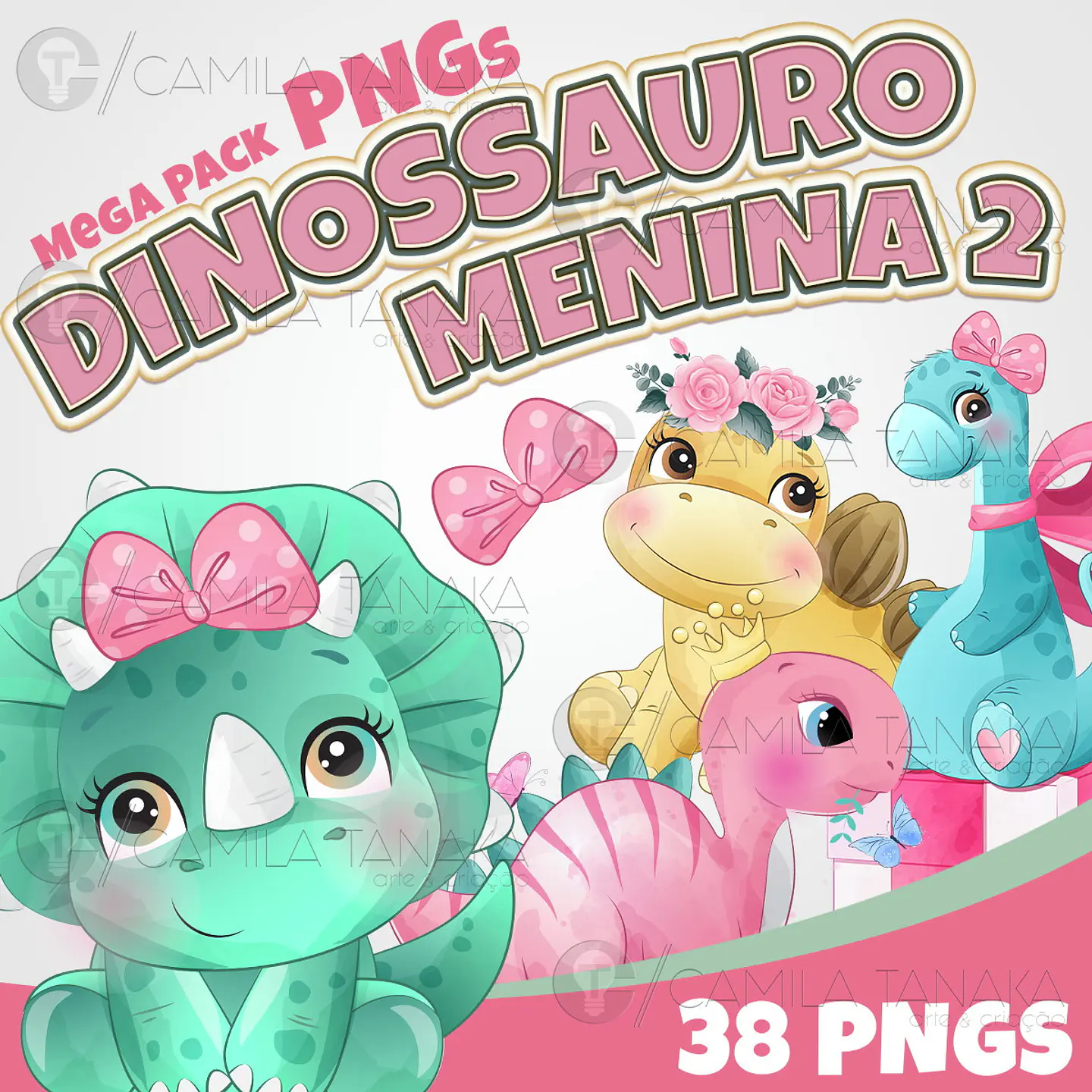 Kit Digital Dinossauro Menina 2 71 1