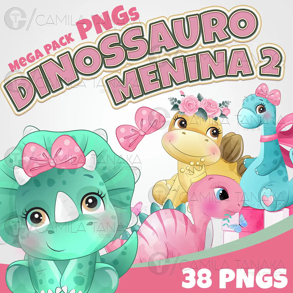 Kit Digital Dinossauro Menina 2 71 1
