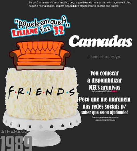 Arquivo de Corte Topo de Bolo Friends 4