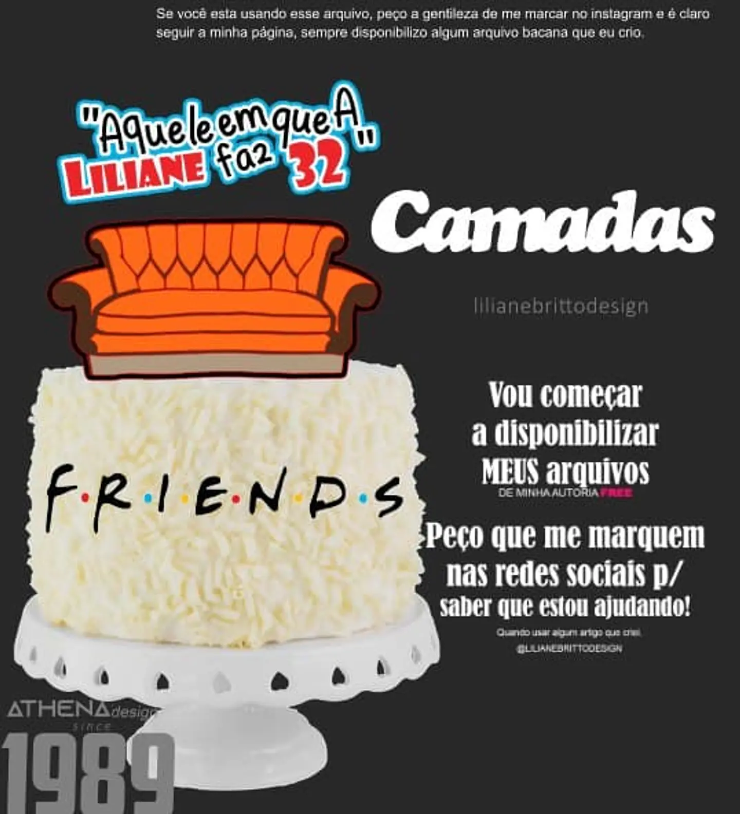 Arquivo de Corte Topo de Bolo Friends 4 1