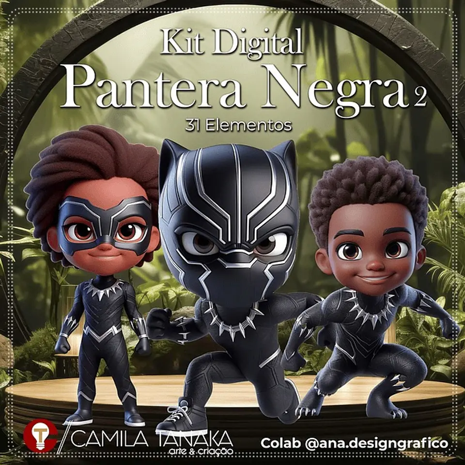 Kit Digital 123 Pantera Negra 2 4 1