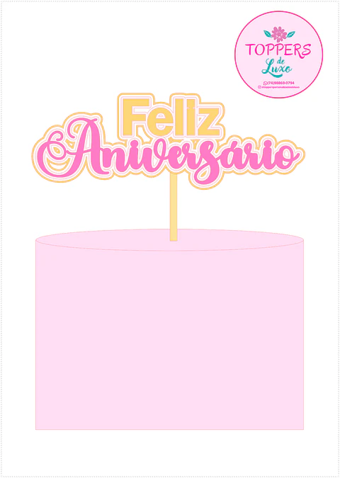 Arquivo de Corte Topo de Bolo Feliz Aniversário 45