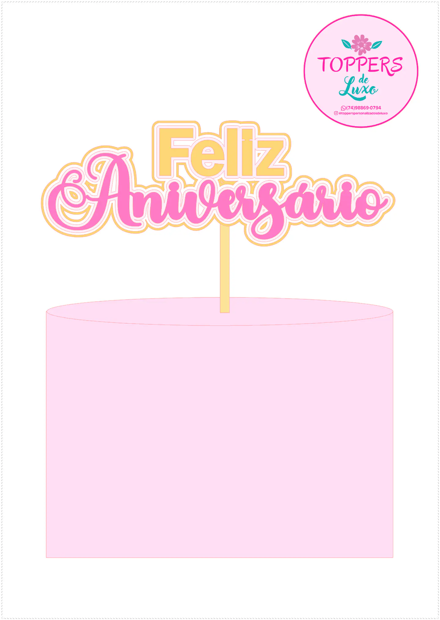Arquivo de Corte Topo de Bolo Feliz Aniversário 45 1