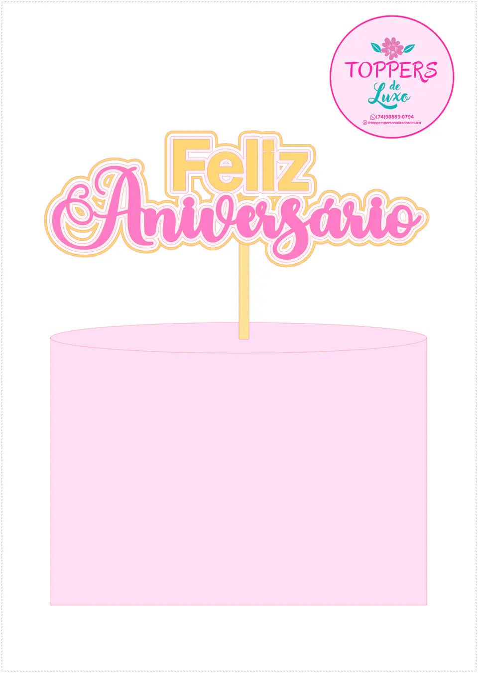 Arquivo de Corte Topo de Bolo Feliz Aniversário 45 1