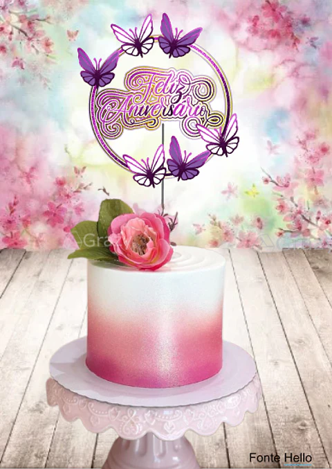 Arquivo de Corte Topo de Bolo Feliz Aniversário 11