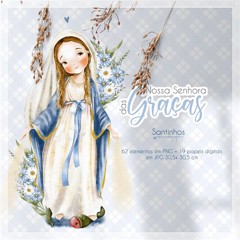 Kit Digital Nossa Senhora das Graças Versão 2 (Santinhos) 83