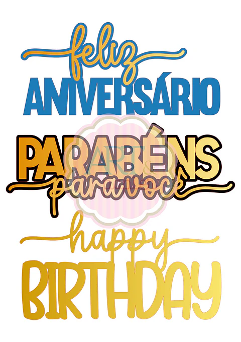 Arquivo de Corte Topo de Bolo Feliz Aniversário 2