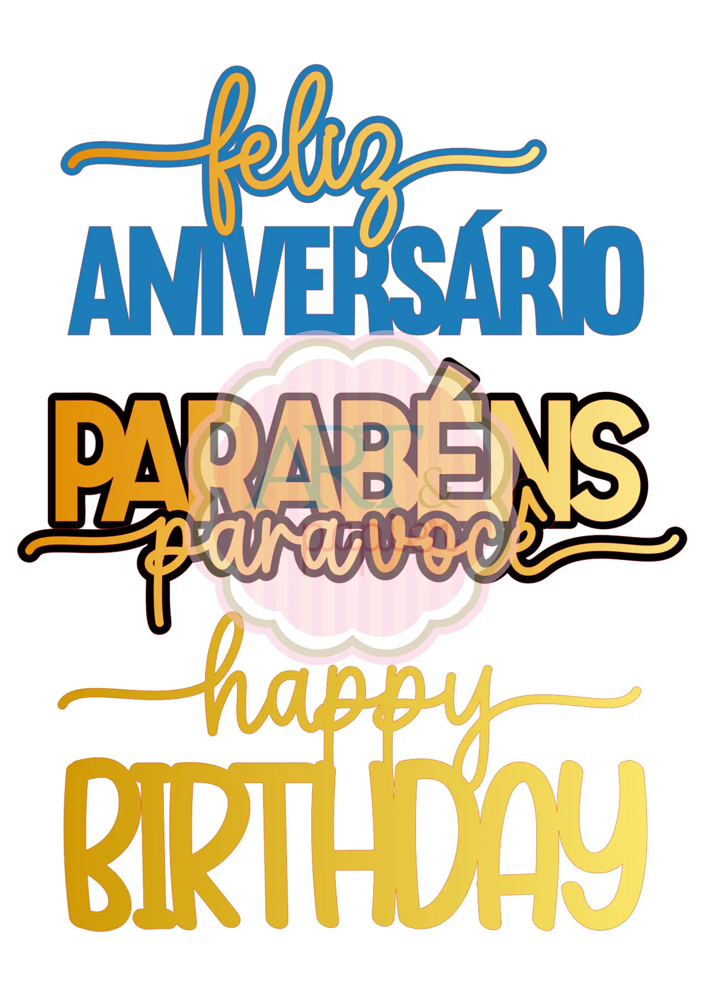 Arquivo de Corte Topo de Bolo Feliz Aniversário 2 1