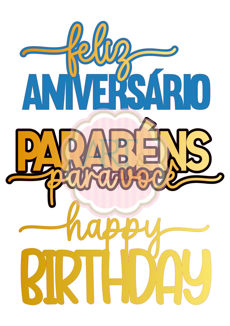 Arquivo de Corte Topo de Bolo Feliz Aniversário 2 1