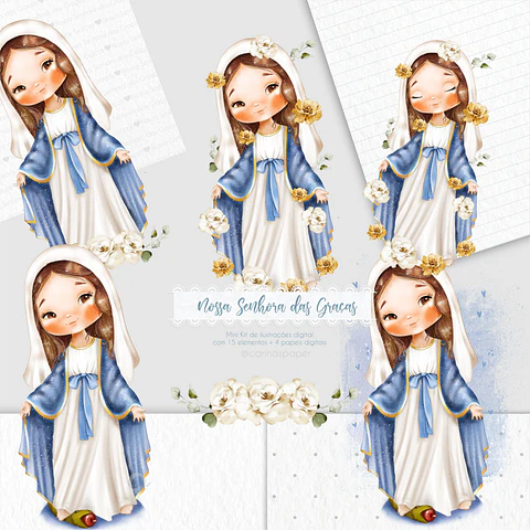 Kit Digital Nossa Senhora das Graças (Santinhos) 17