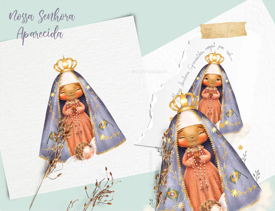 Kit Digital Nossa Senhora Aparecida (Santinhos) 15 1