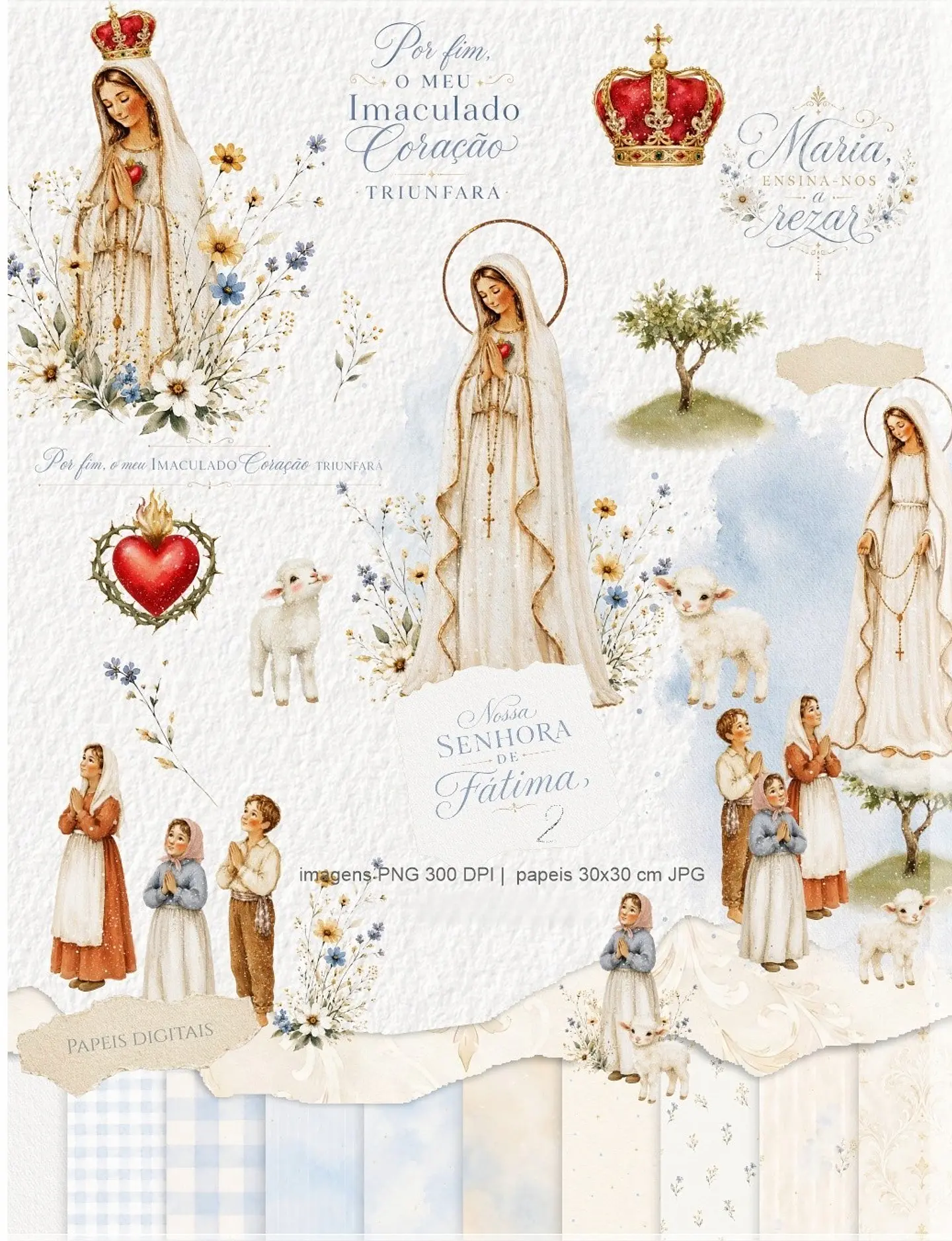Kit Digital Santinha Nossa Senhora de Fátima 2 6 1