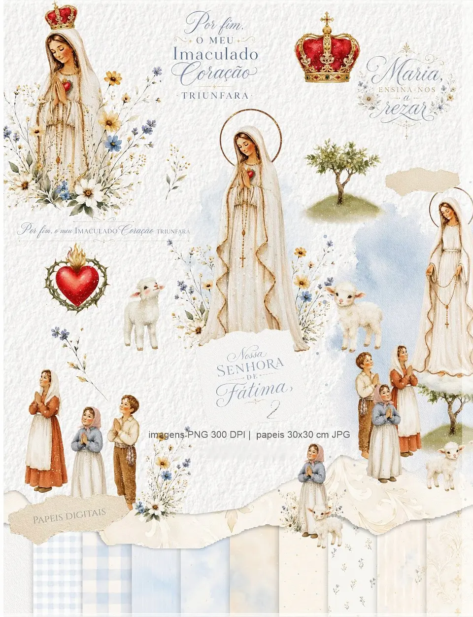 Kit Digital Santinha Nossa Senhora de Fátima 2 6 1