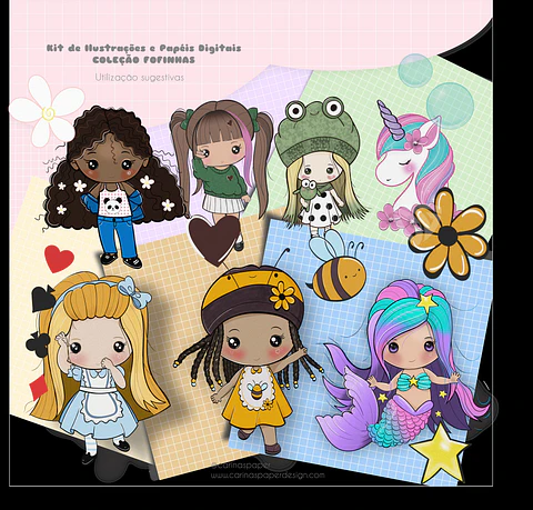 Kit Digital Ilustrações Fofinhas CPaper 44
