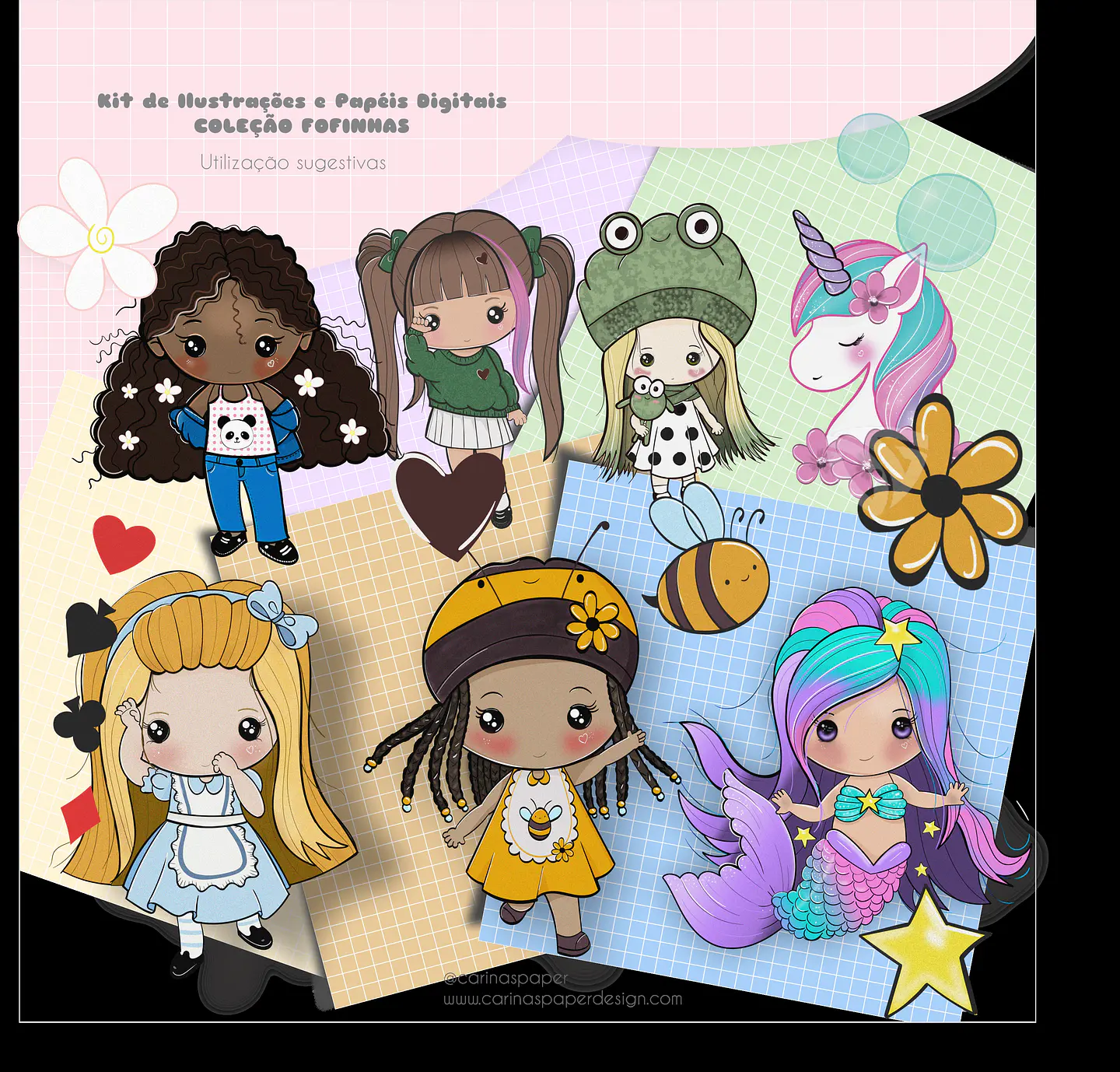 Kit Digital Ilustrações Fofinhas CPaper 44 1