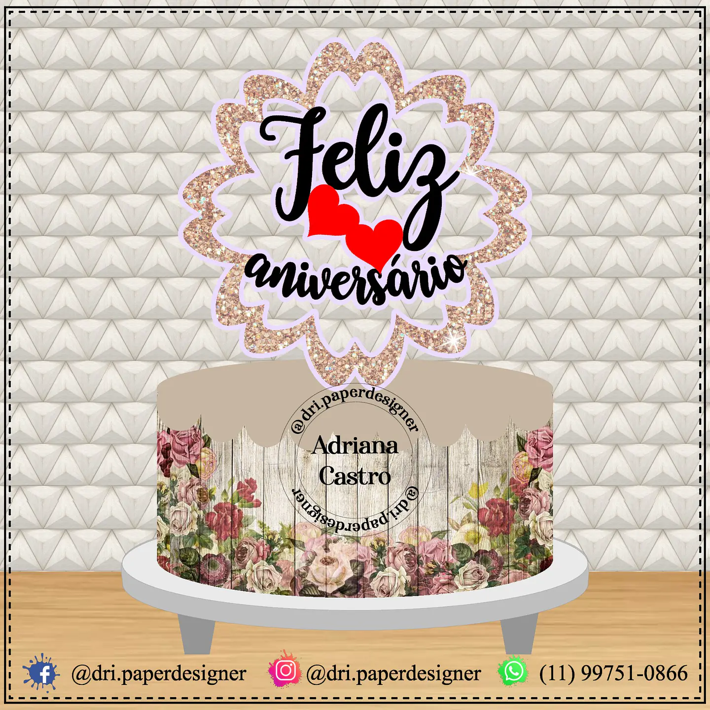 Arquivo de Corte Topo de Bolo Feliz Aniversário 60 1