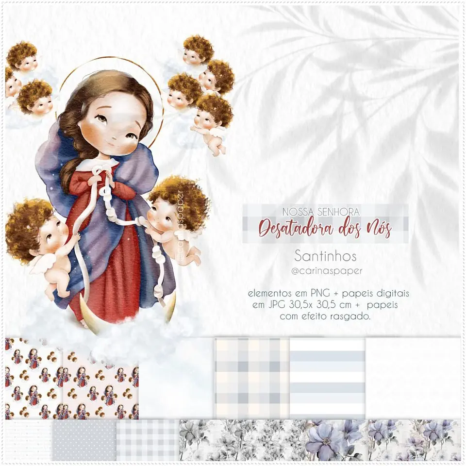 Kit Digital Ilustrações Nossa Senhora Desatadora dos Nós (Santinhos) 21 1