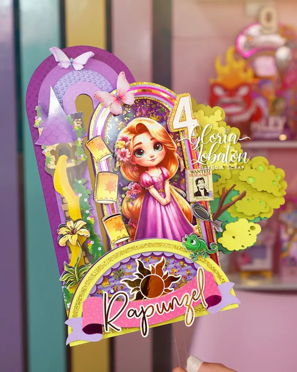 Arquivo de Corte Topo de Bolo Enrolados Rapunzel 1 1