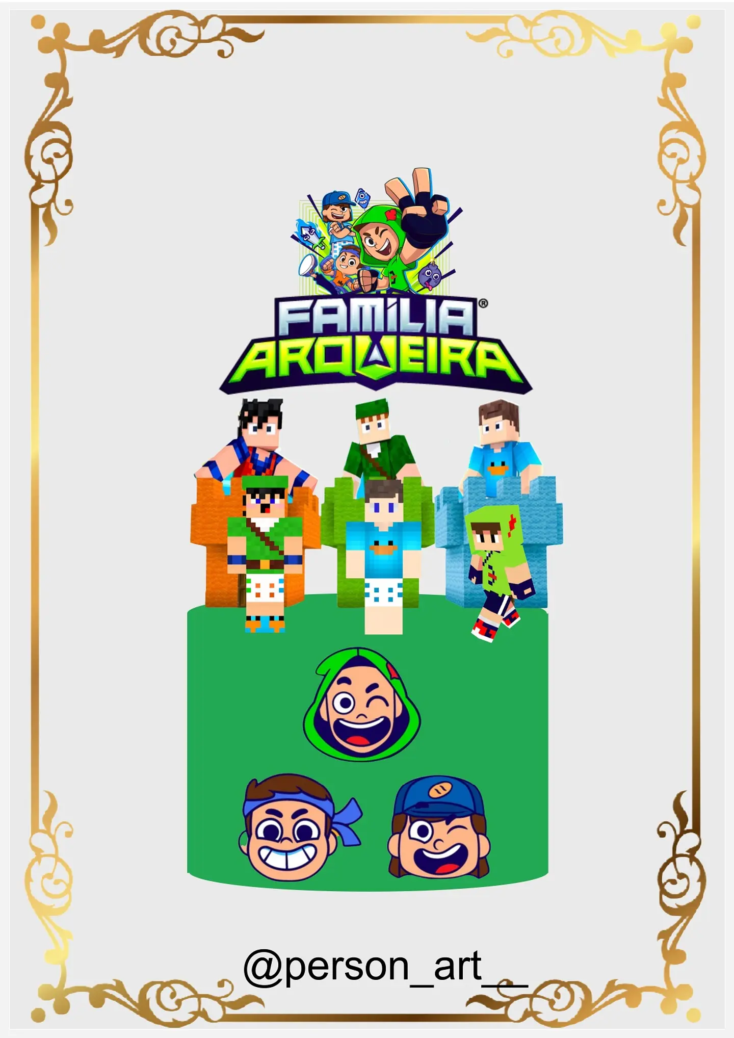 Arquivo de Corte Topo de Bolo Família Arqueira 2 1