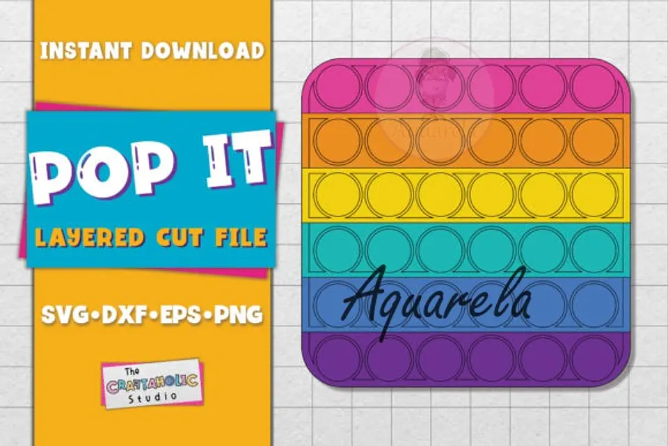 Arquivo de Corte Topo de Bolo Fidget Toys - Pop It 4 1