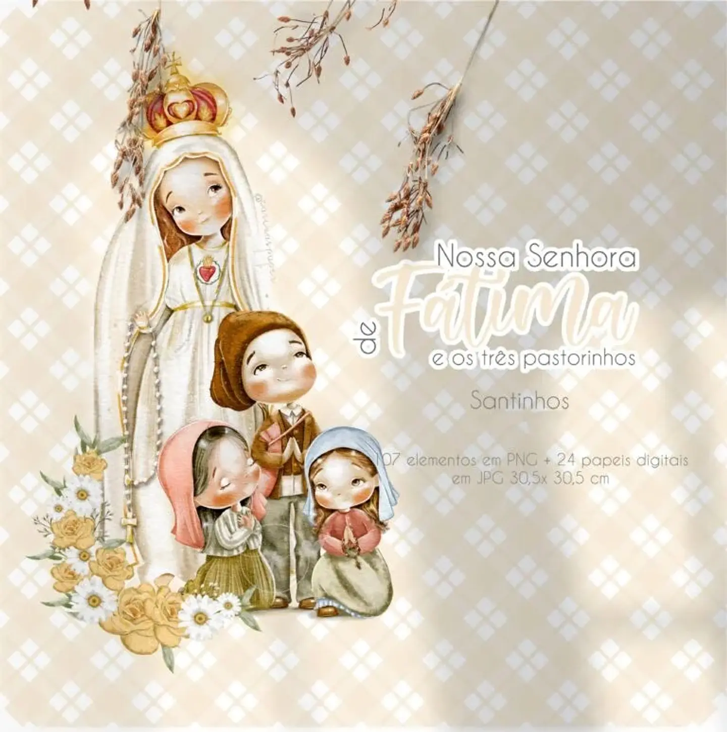 Kit Digital Santinhos Nossa Senhora de Fátima e o Três Pastorinhos Versão 2 1
